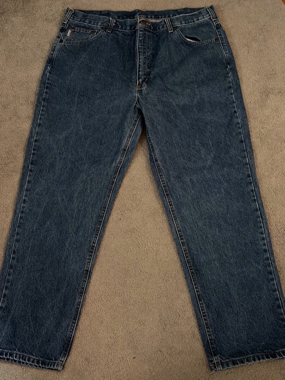 Classic Men's Dark Blue Straight-Leg Jeans